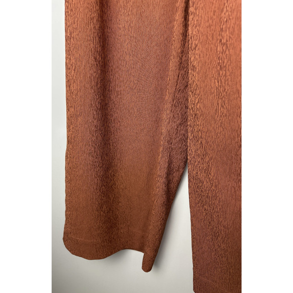 Athleta Echo Wide Leg Crop Pants Woman's Size 12 Orange Ribbed Stretchy Pockets - Picture 4 of 10